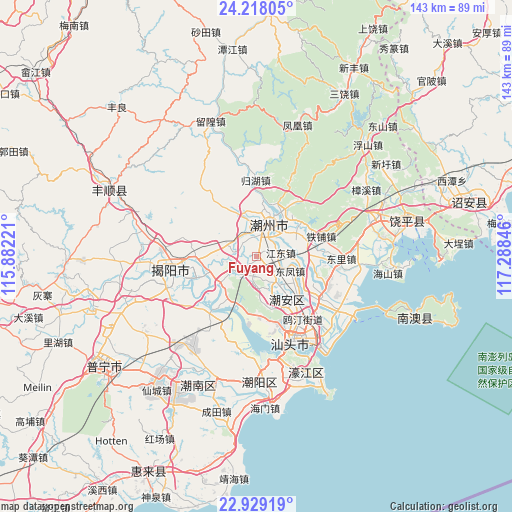 Fuyang on map