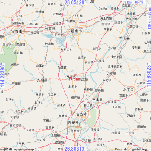 Futian on map