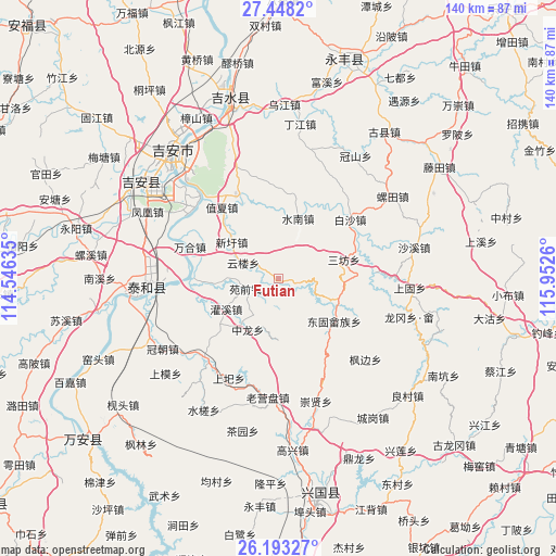 Futian on map