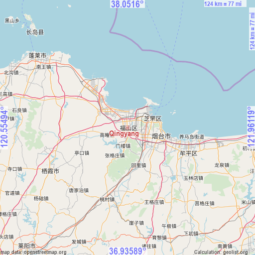 Qingyang on map