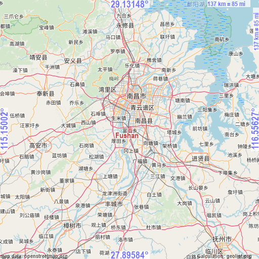 Fushan on map