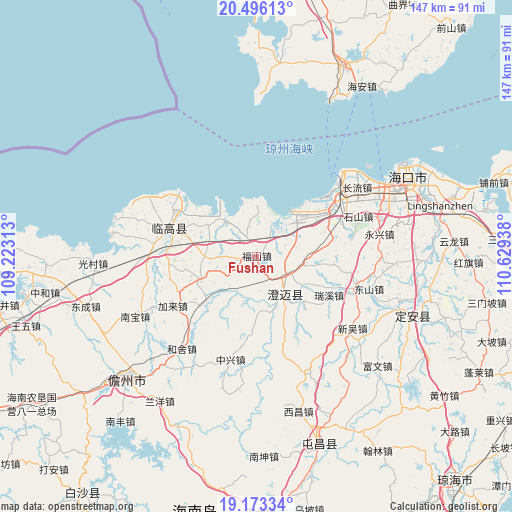 Fushan on map