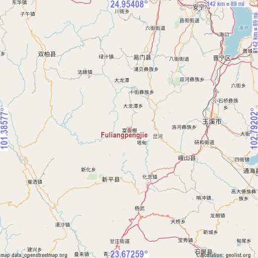 Fuliangpengjie on map