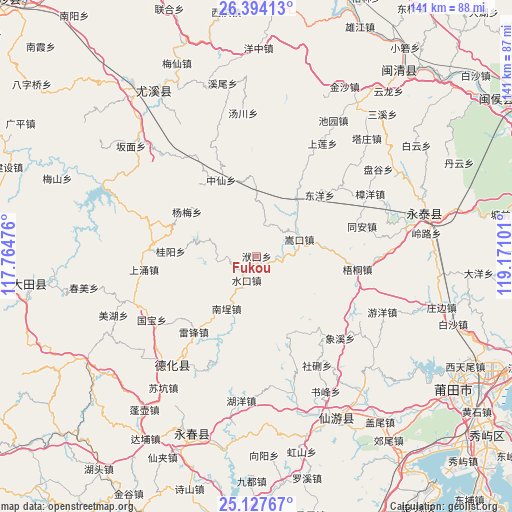 Fukou on map