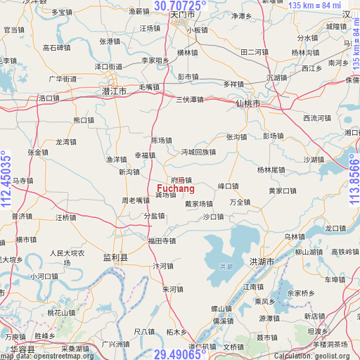 Fuchang on map