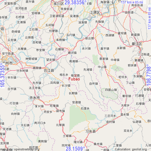 Fubao on map