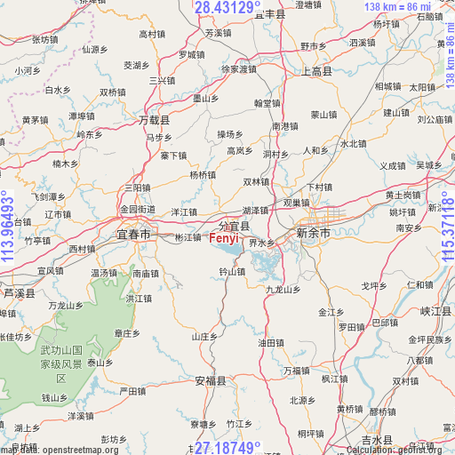 Fenyi on map