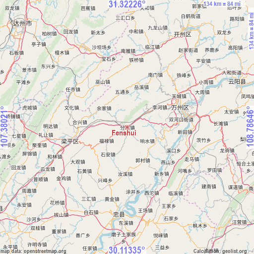 Fenshui on map