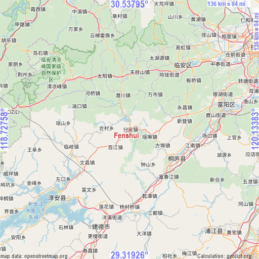 Fenshui on map