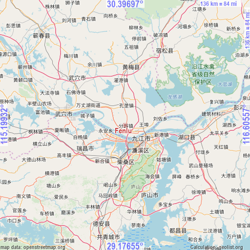 Fenlu on map