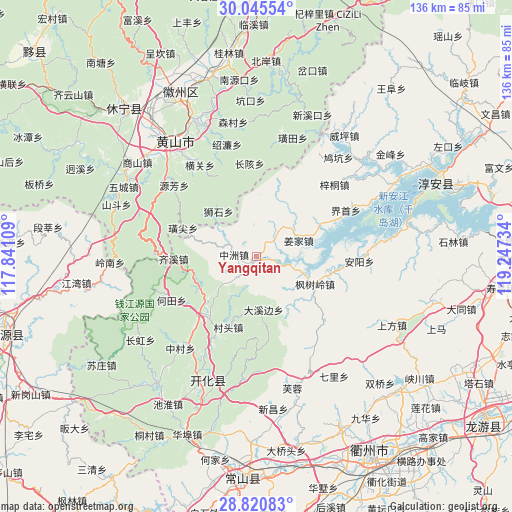 Yangqitan on map