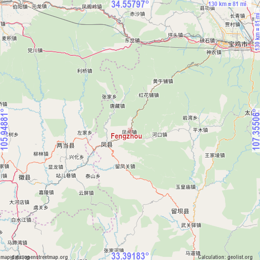 Fengzhou on map