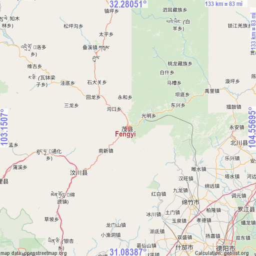 Fengyi on map