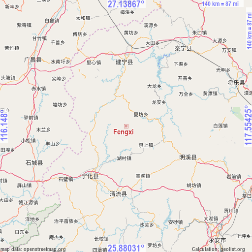 Fengxi on map