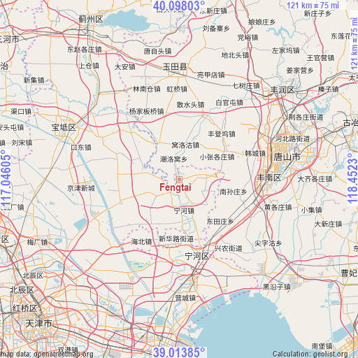 Fengtai on map