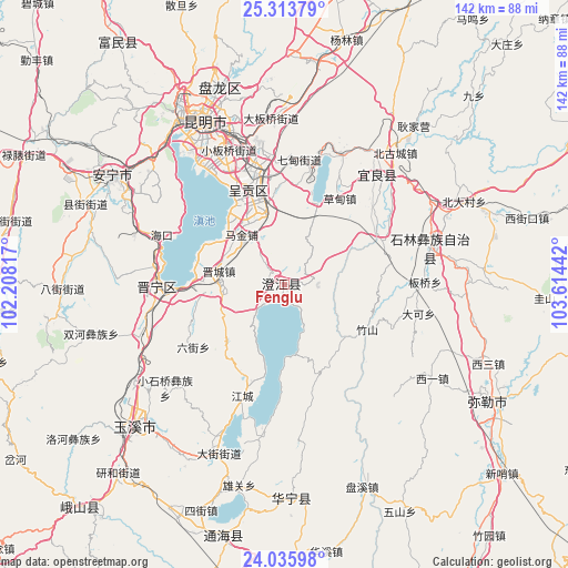 Fenglu on map