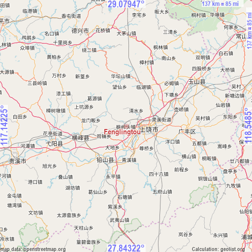 Fenglingtou on map