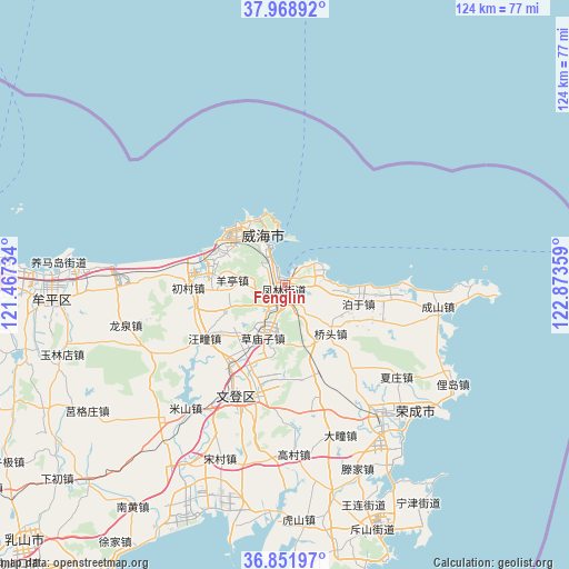 Fenglin on map