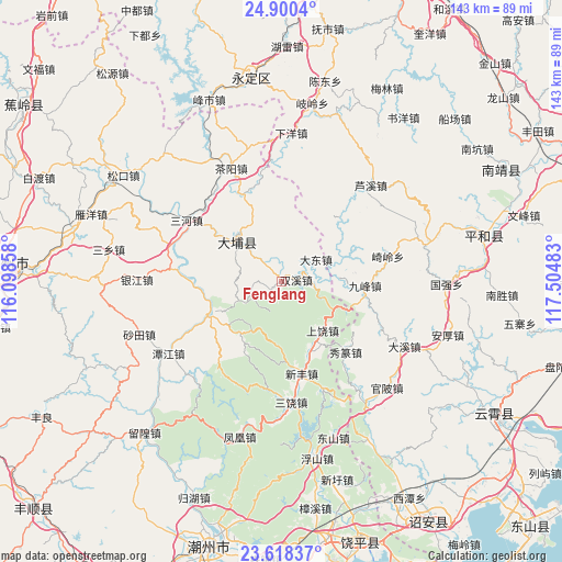 Fenglang on map