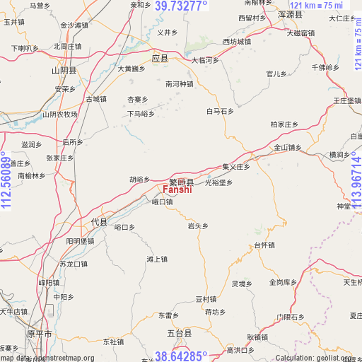 Fanshi on map