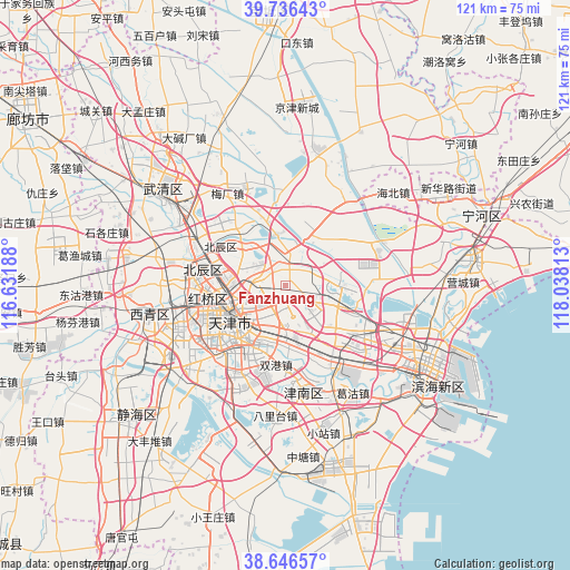 Fanzhuang on map
