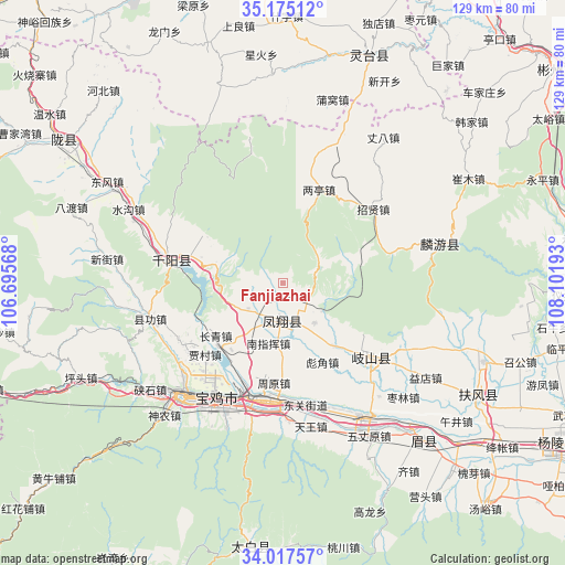 Fanjiazhai on map