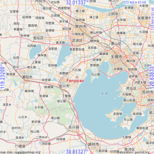 Fangqiao on map