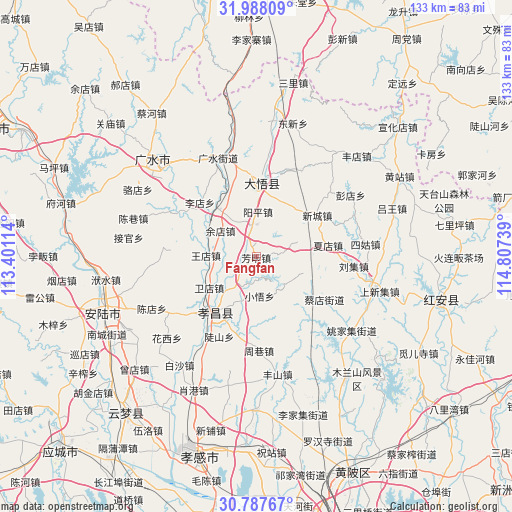 Fangfan on map