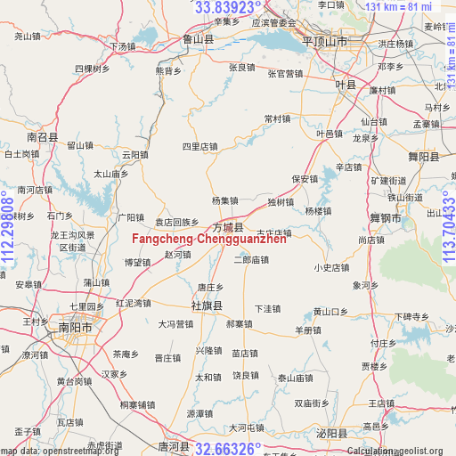 Fangcheng Chengguanzhen on map