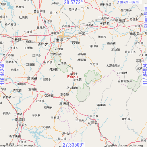 Erkou on map