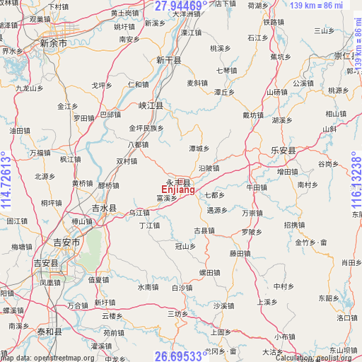 Enjiang on map