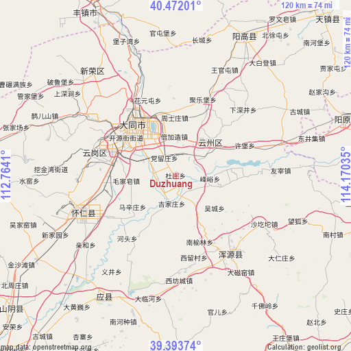 Duzhuang on map