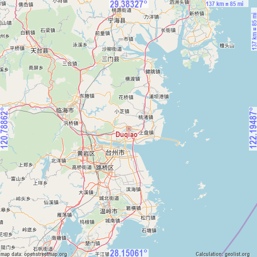 Duqiao on map