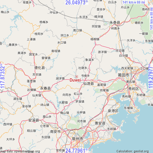 Duwei on map