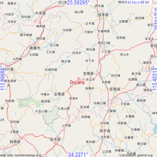 Dujiang on map