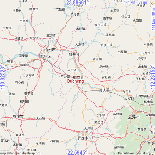 Ducheng on map