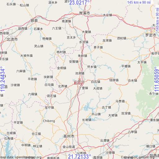 Xinyi on map