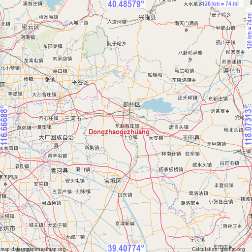 Dongzhaogezhuang on map