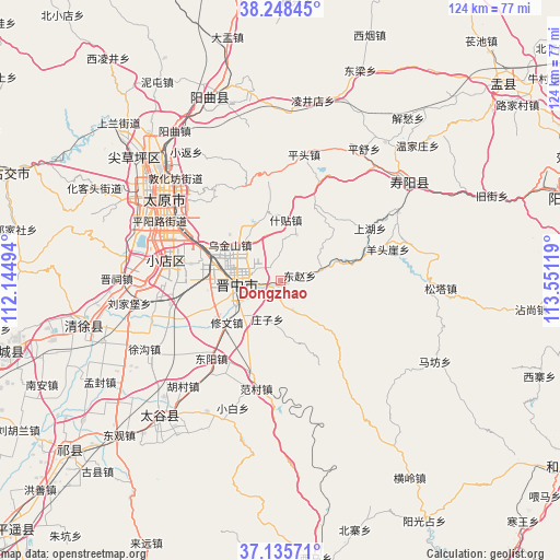 Dongzhao on map