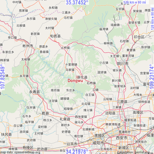 Dongwu on map