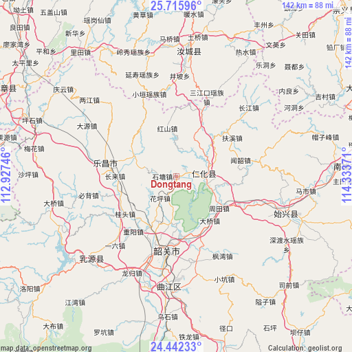 Dongtang on map