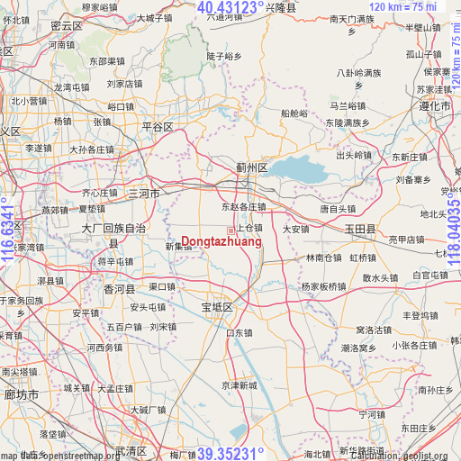 Dongtazhuang on map