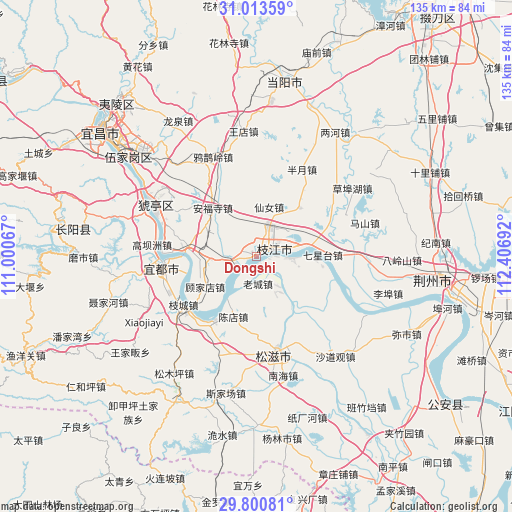 Dongshi on map