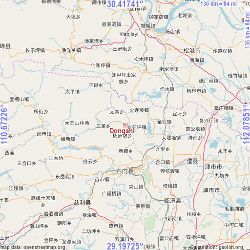 Dongshi on map