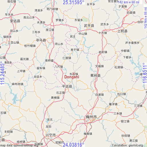 Dongshi on map