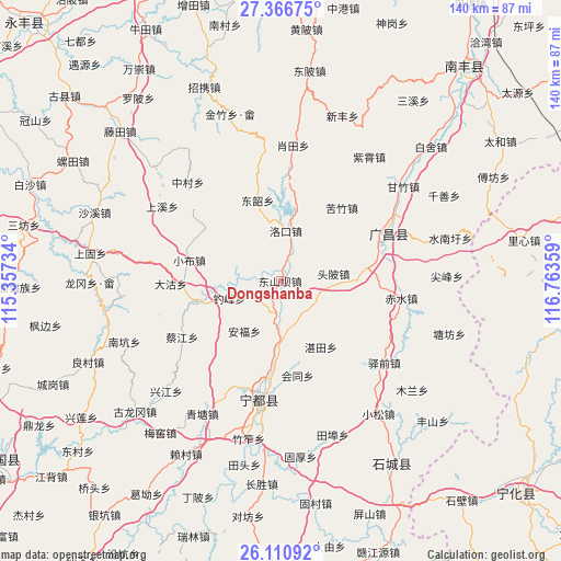 Dongshanba on map