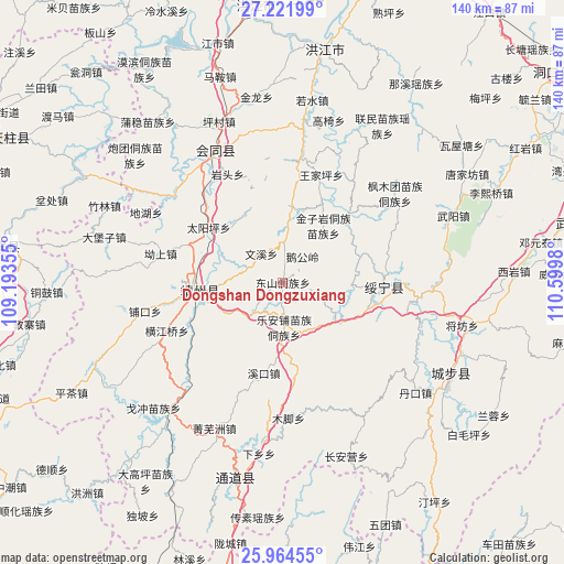 Dongshan Dongzuxiang on map