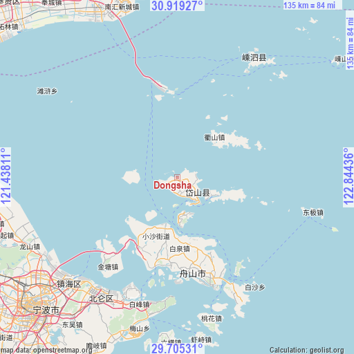 Dongsha on map