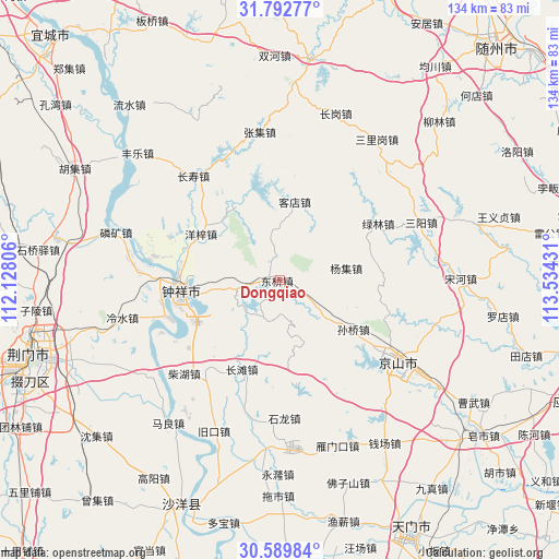 Dongqiao on map