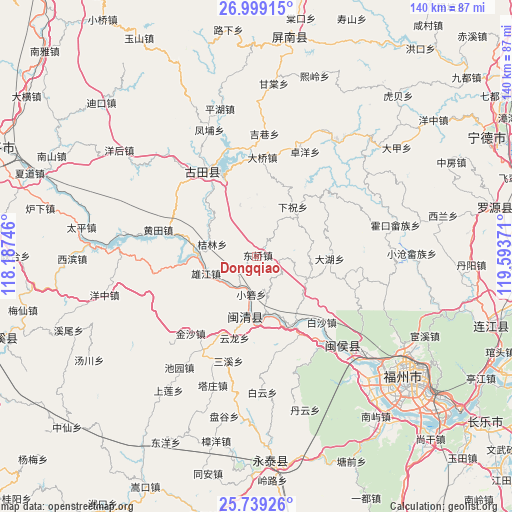 Dongqiao on map
